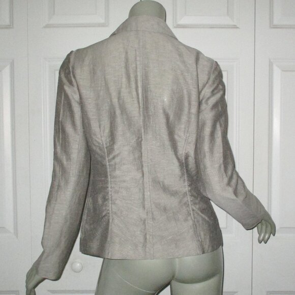LAFAYETTE 148 Light Gray Linen Blend Blazer Jacket - Picture 5 of 8